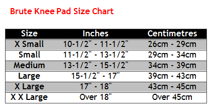 mizuno knee pad size chart