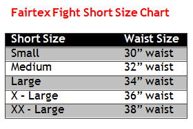 Fairtex Fight Short Size Chart