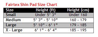 Shin Pad Size Chart