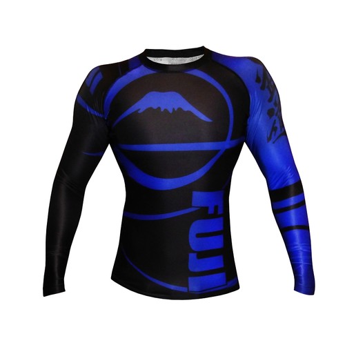 Fuji Freestyle IBJJF Long Sleeve Rash Guard Blue - X-Large