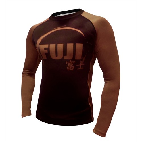 Fuji IBJJF Long Sleeve Rash Guard Brown